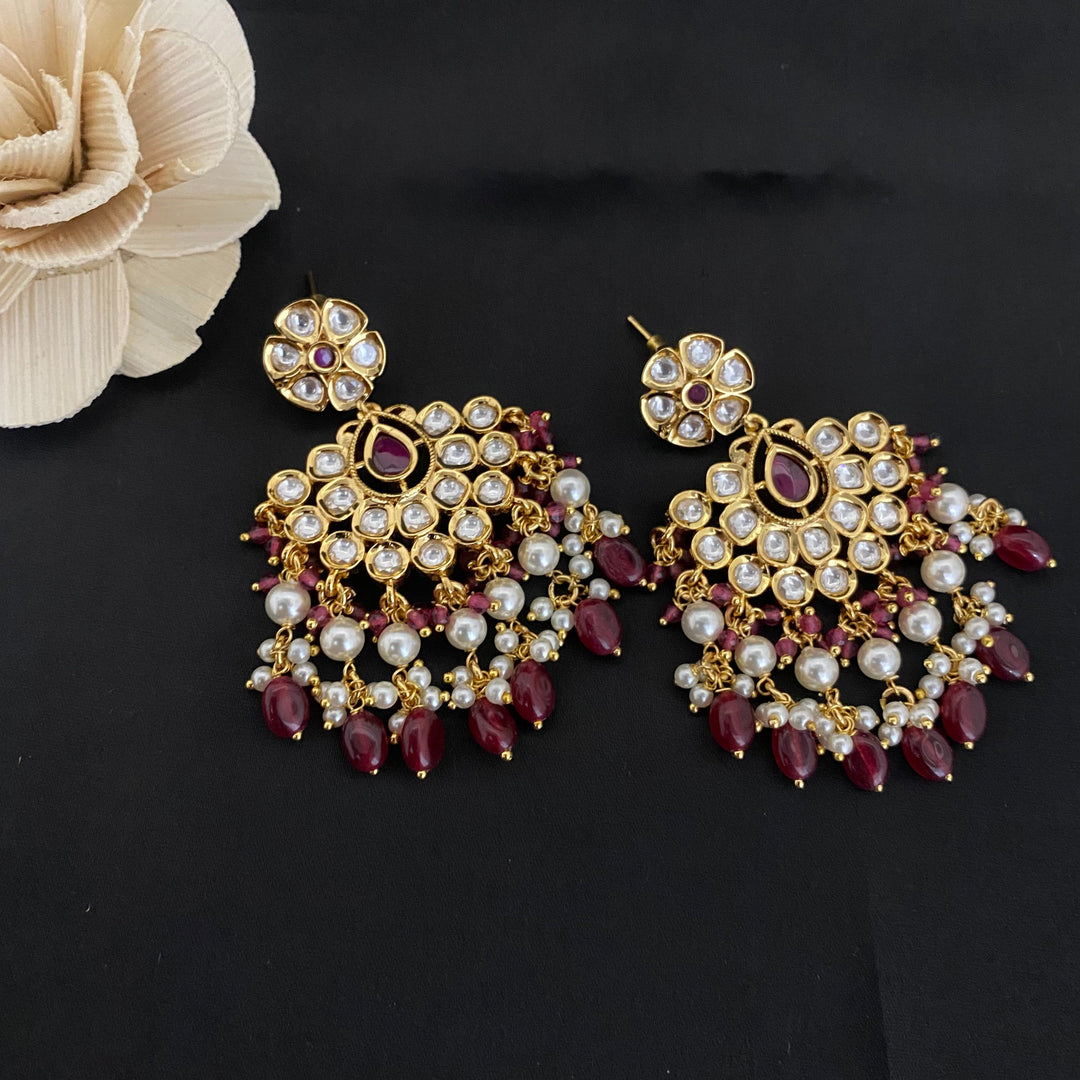 Elegant Kundan Chandbali Earrings