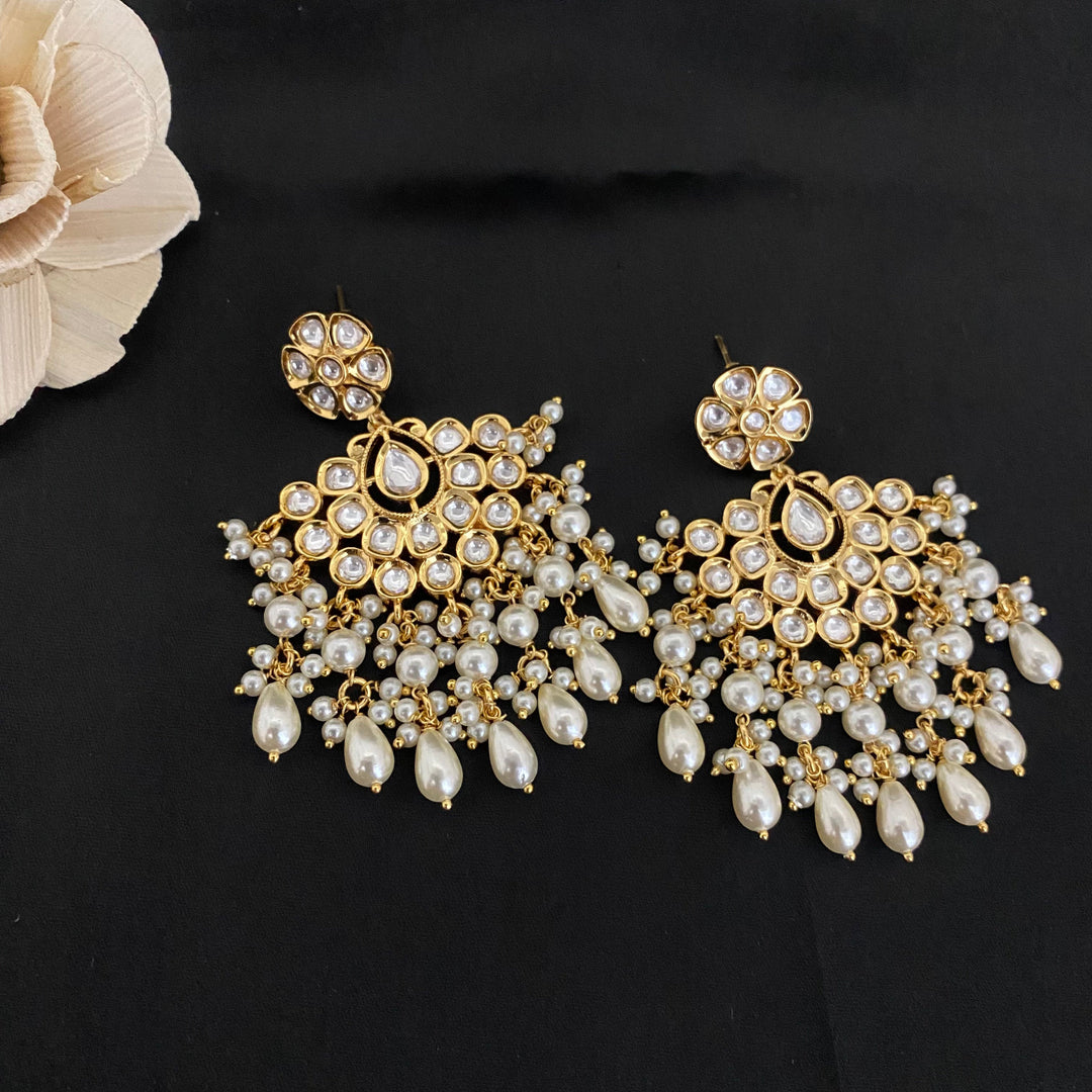 Elegant Kundan Chandbali Earrings