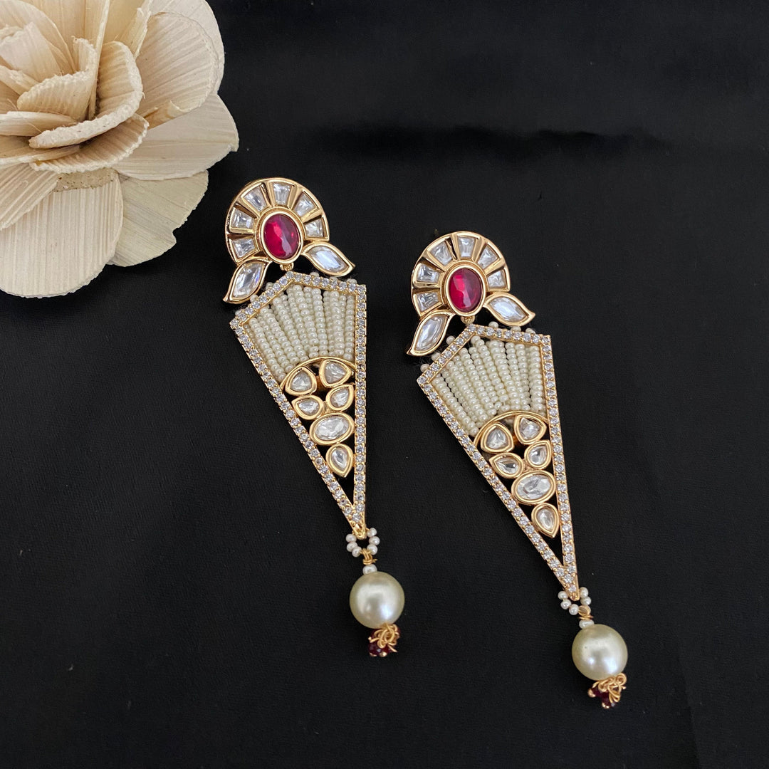 Stylish Kundan Polki Earrings