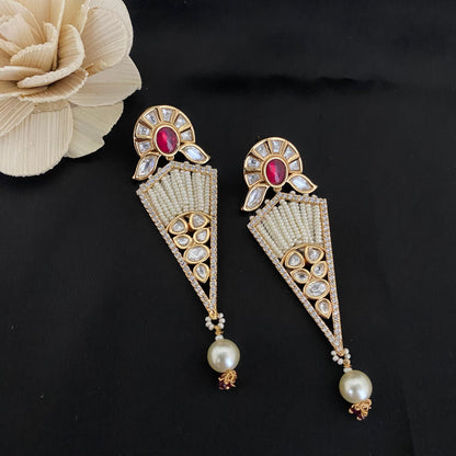 Stylish Kundan Polki Earrings