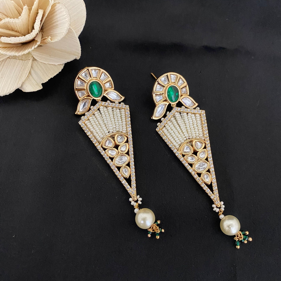 Stylish Kundan Polki Earrings