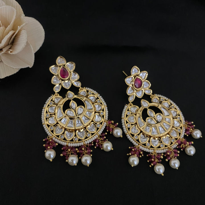 Traditional  Kundan Chandbali Earrings