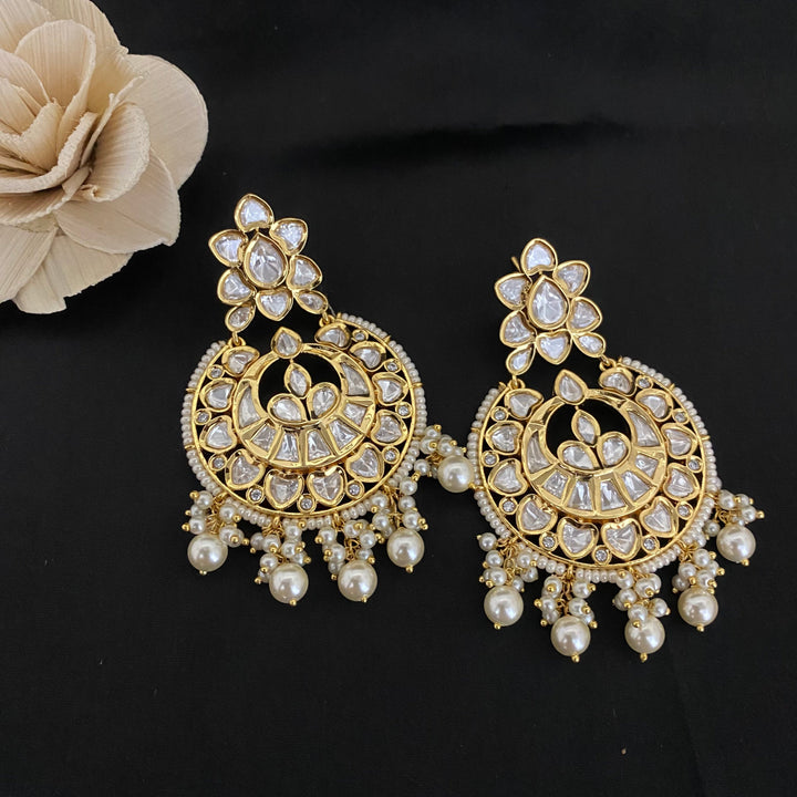 Traditional  Kundan Chandbali Earrings