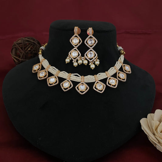 Dazzling Kundan Polki Necklace Set