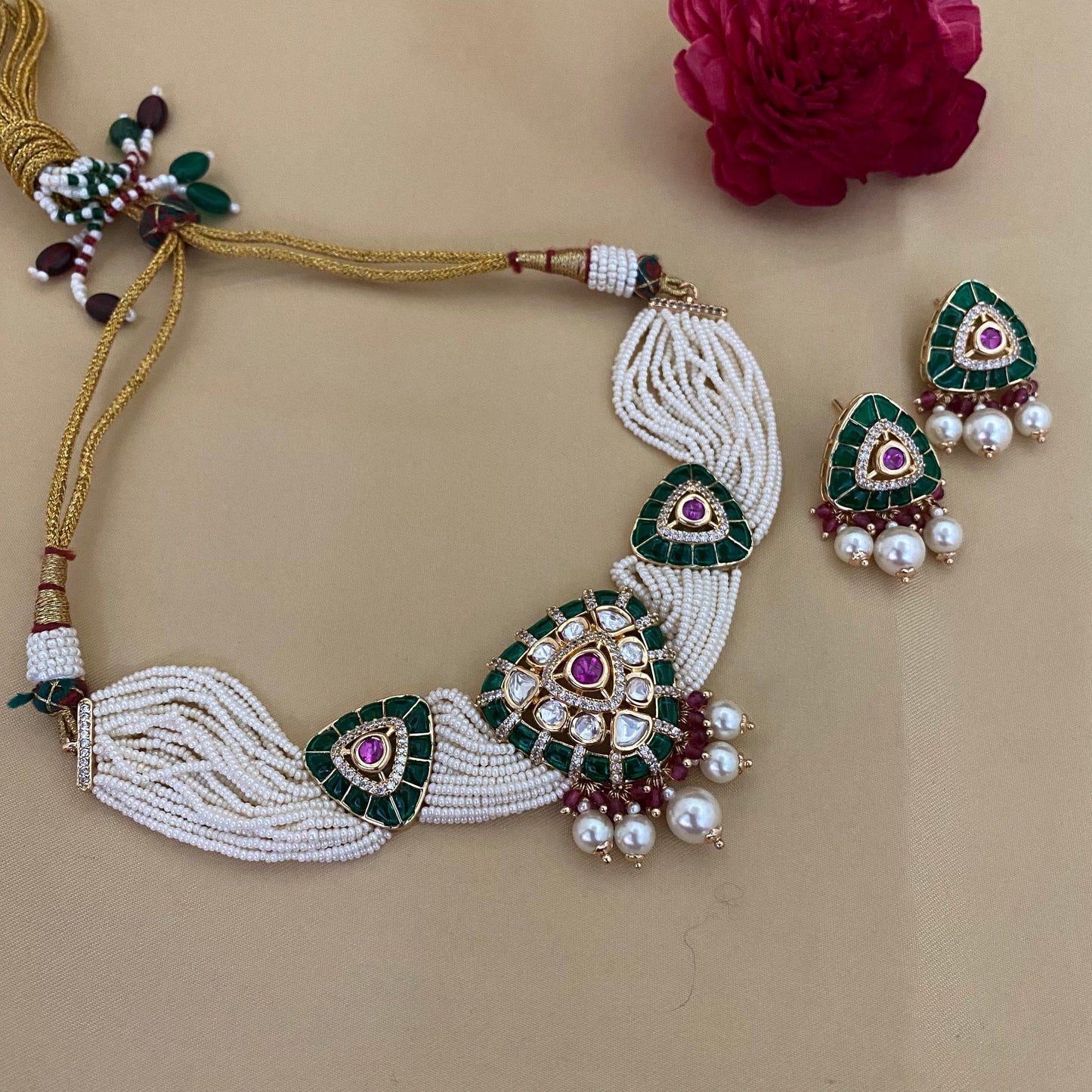 Elegant Kundan Polki Choker Set