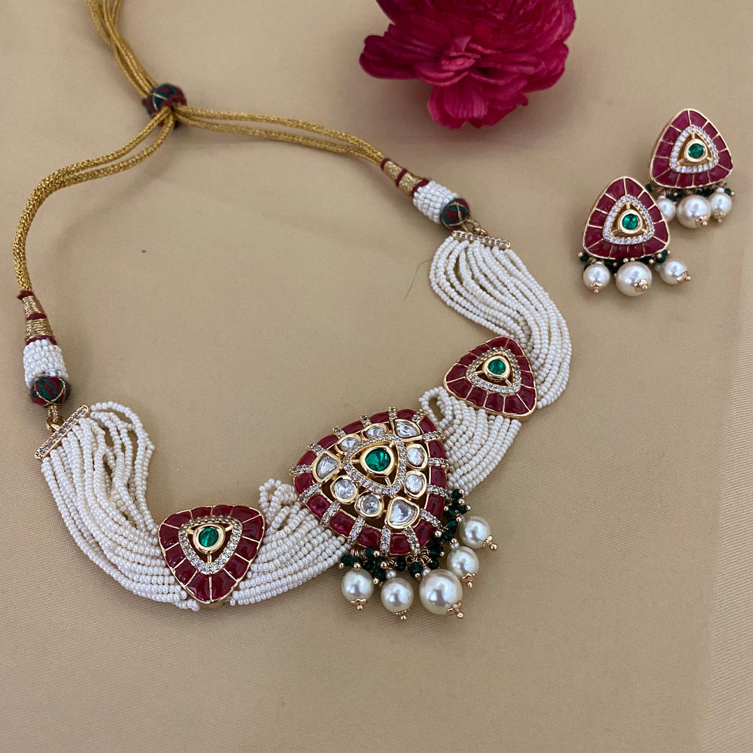 Elegant Kundan Polki Choker Set