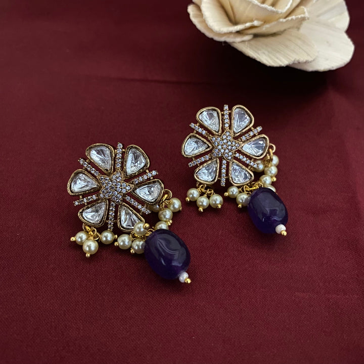 Round Design Kundan Polki Studs