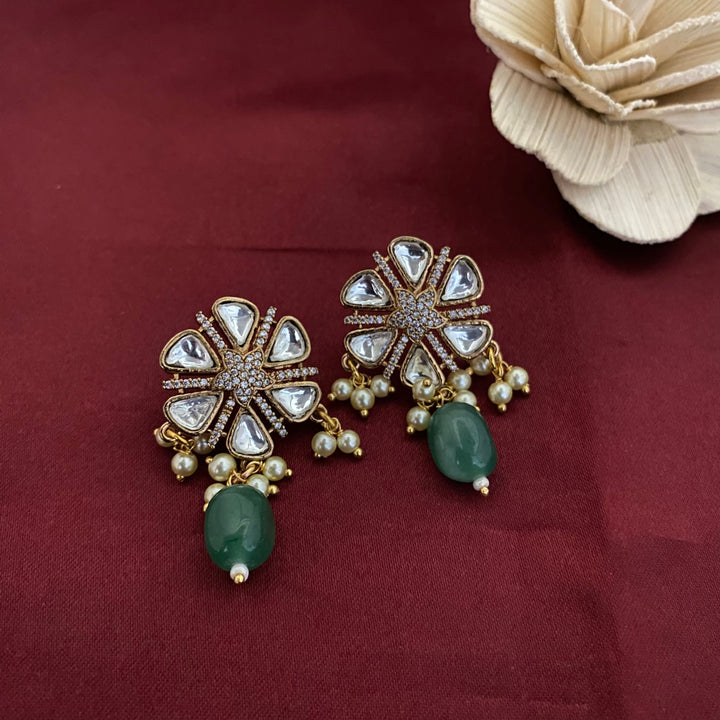 Round Design Kundan Polki Studs