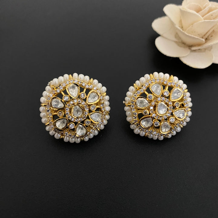 Elegant Kundan Polki Studs