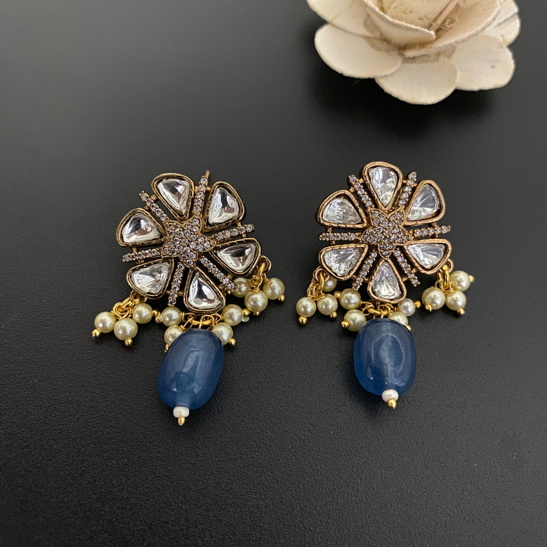 Round Design Kundan Polki Studs