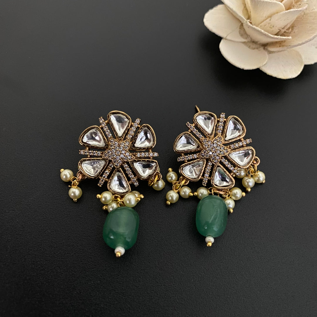 Round Design Kundan Polki Studs