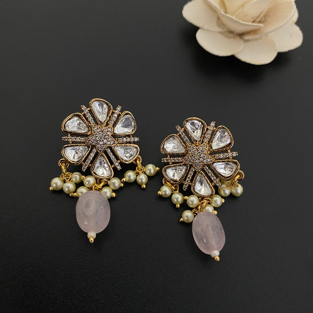 Round Design Kundan Polki Studs