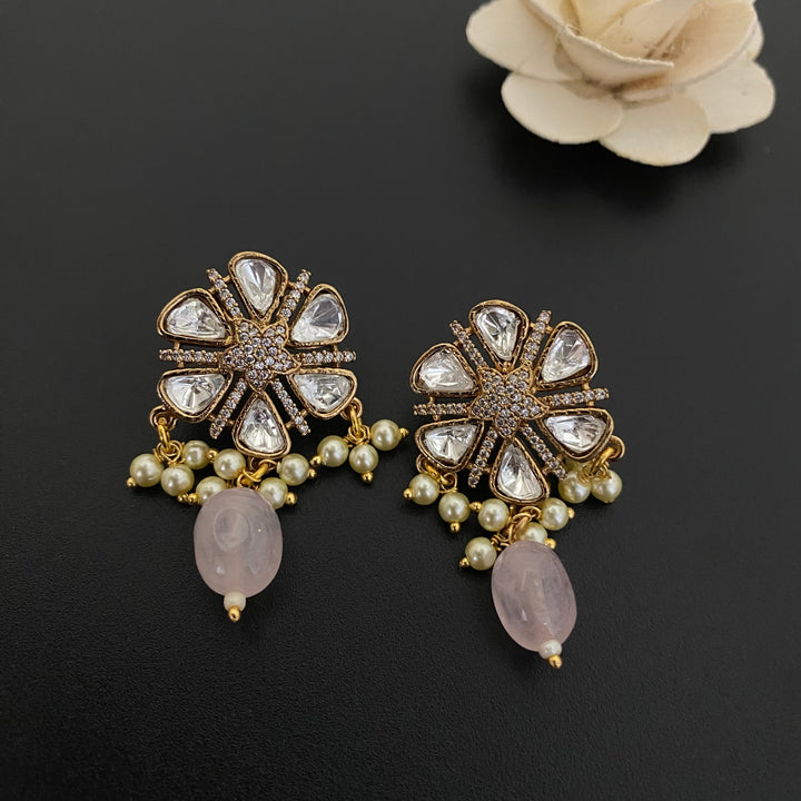 Round Design Kundan Polki Studs