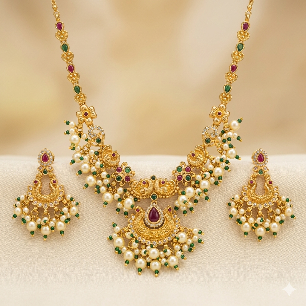 Pecock Designer Necklace Set