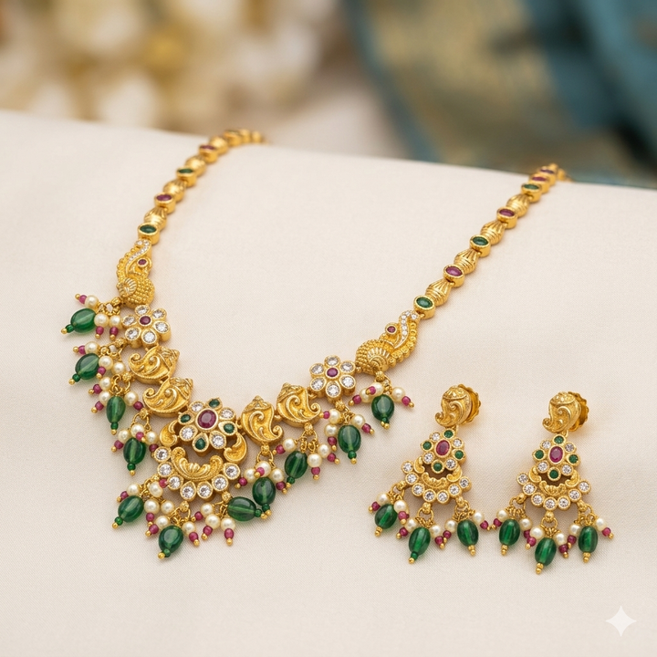 Peacock design Antique Necklace Set