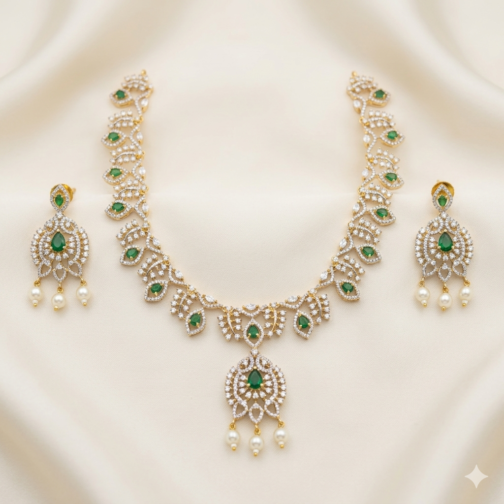Gold Plated Zircon Necklace Set