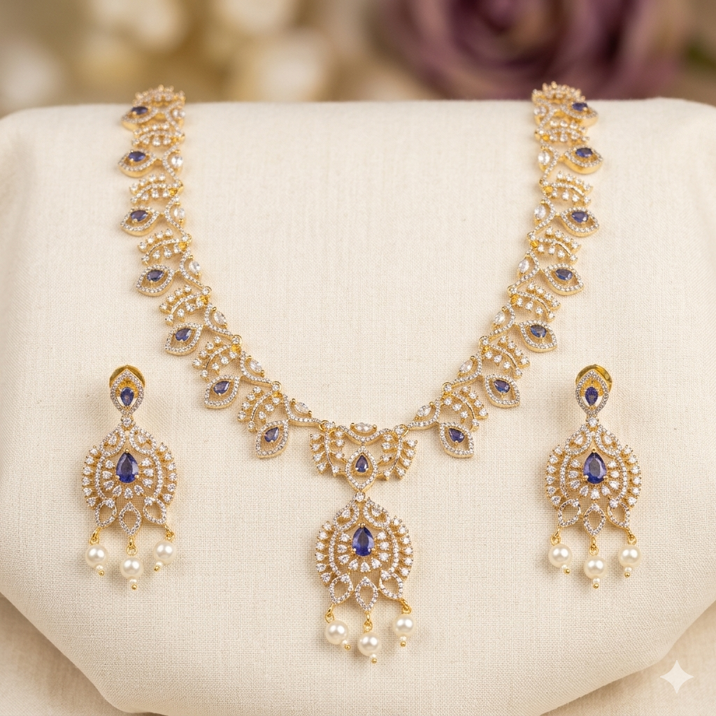 Gold Plated Zircon Necklace Set