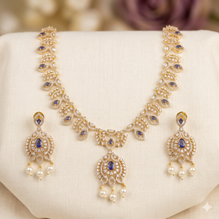 Gold Plated Zircon Necklace Set