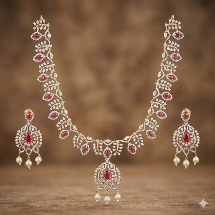 Gold Plated Zircon Necklace Set