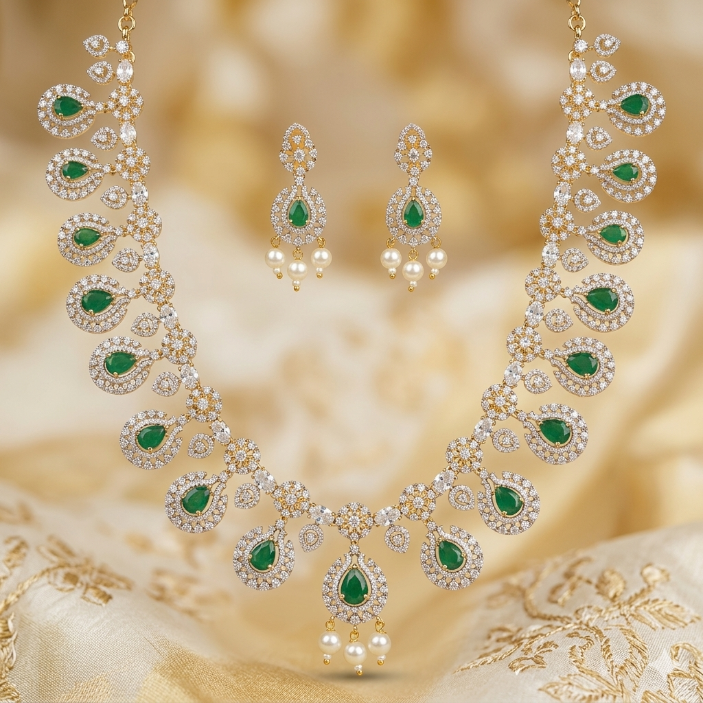 Designer Zircon Necklace Set