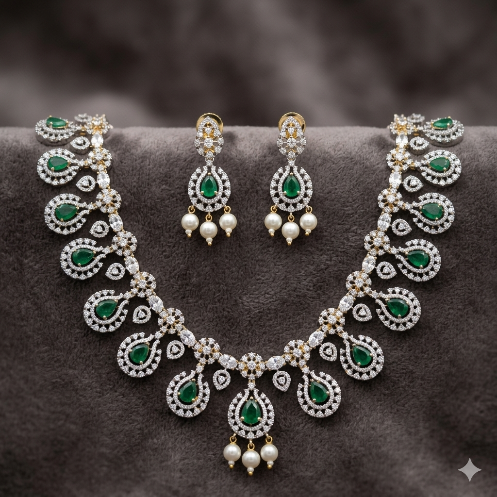 Designer Zircon Necklace Set