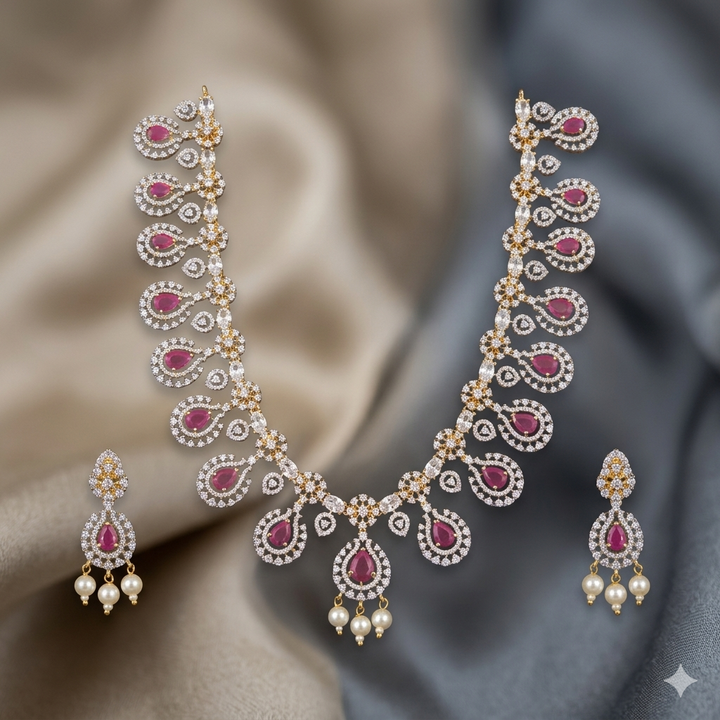 Designer Zircon Necklace Set