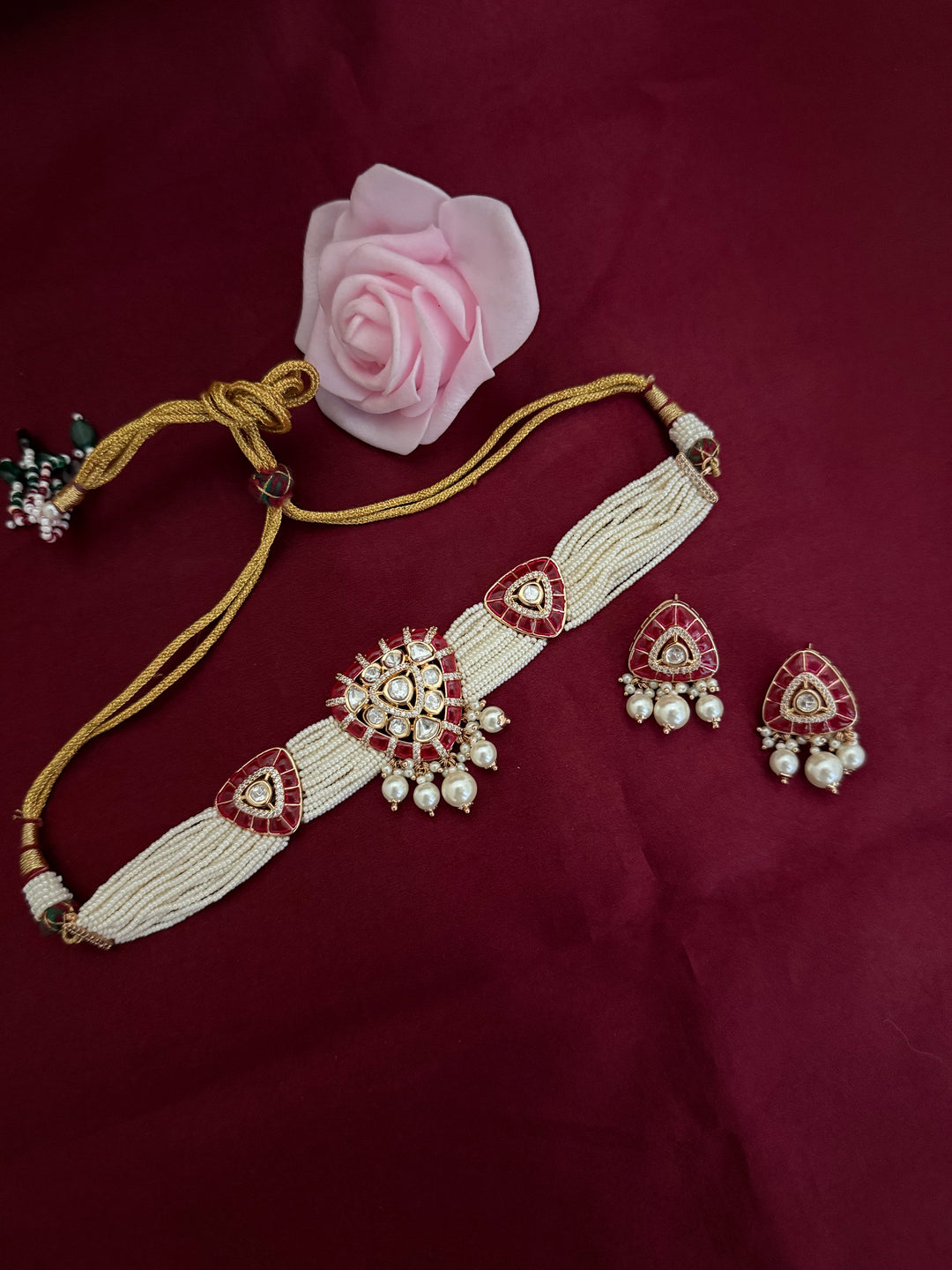 Elegant Kundan Polki Choker Set