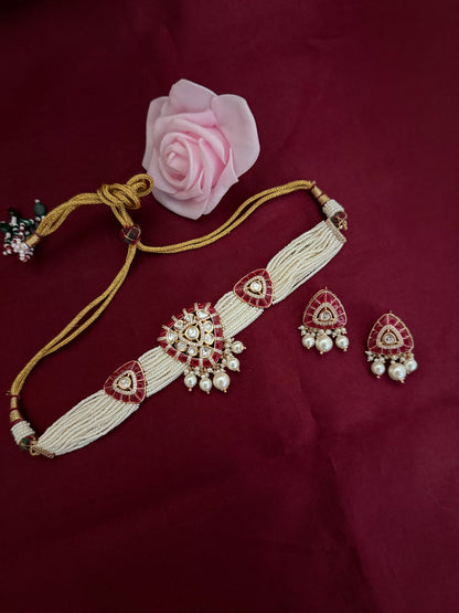 Elegant Kundan Polki Choker Set