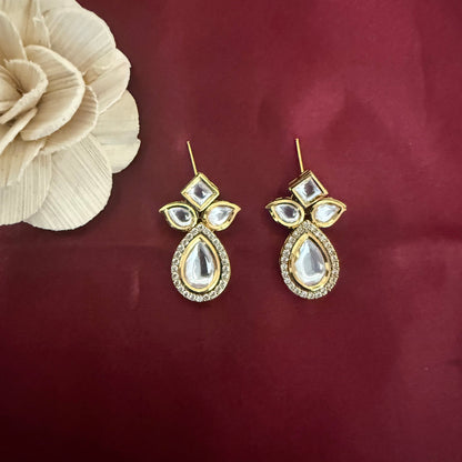 Droplet Kundan Polki Earrings