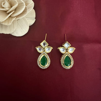 Droplet Kundan Polki Earrings