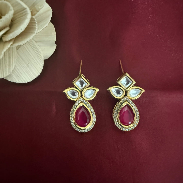Droplet Kundan Polki Earrings