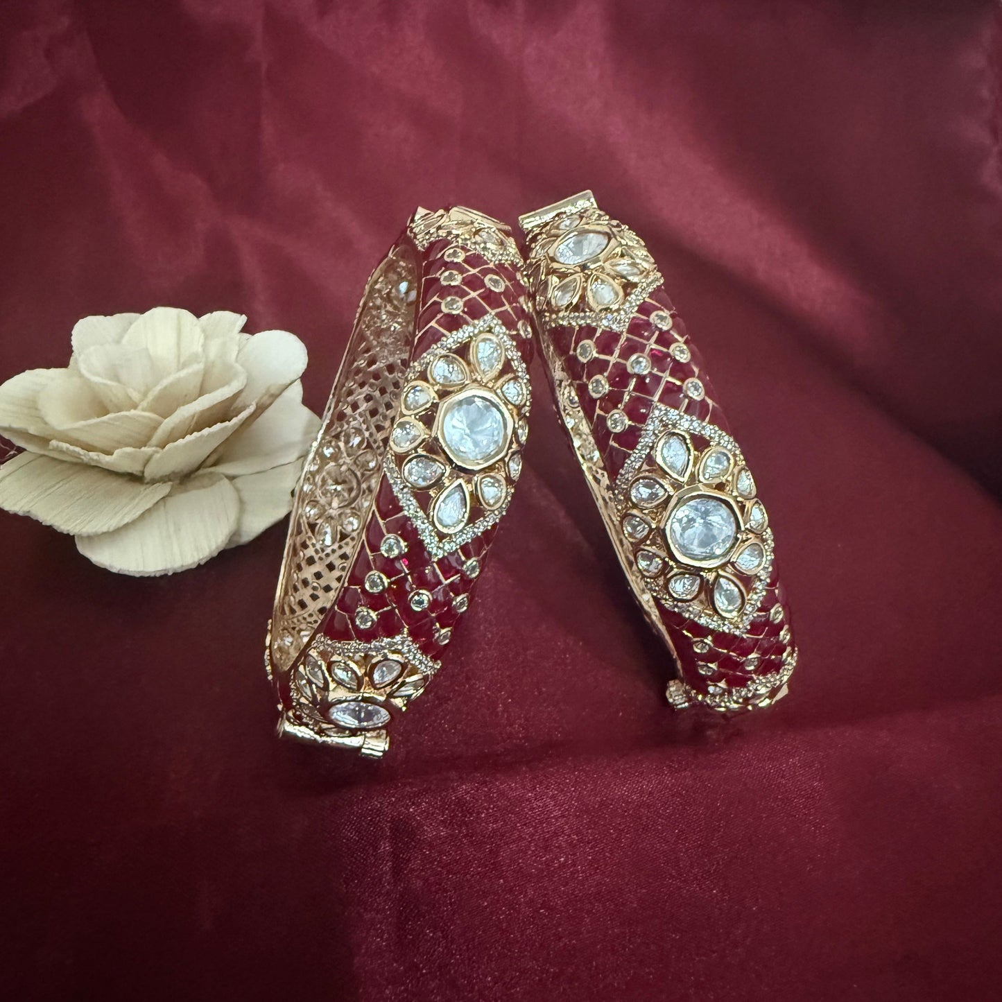 Meenakari Kundan Polki Bangles