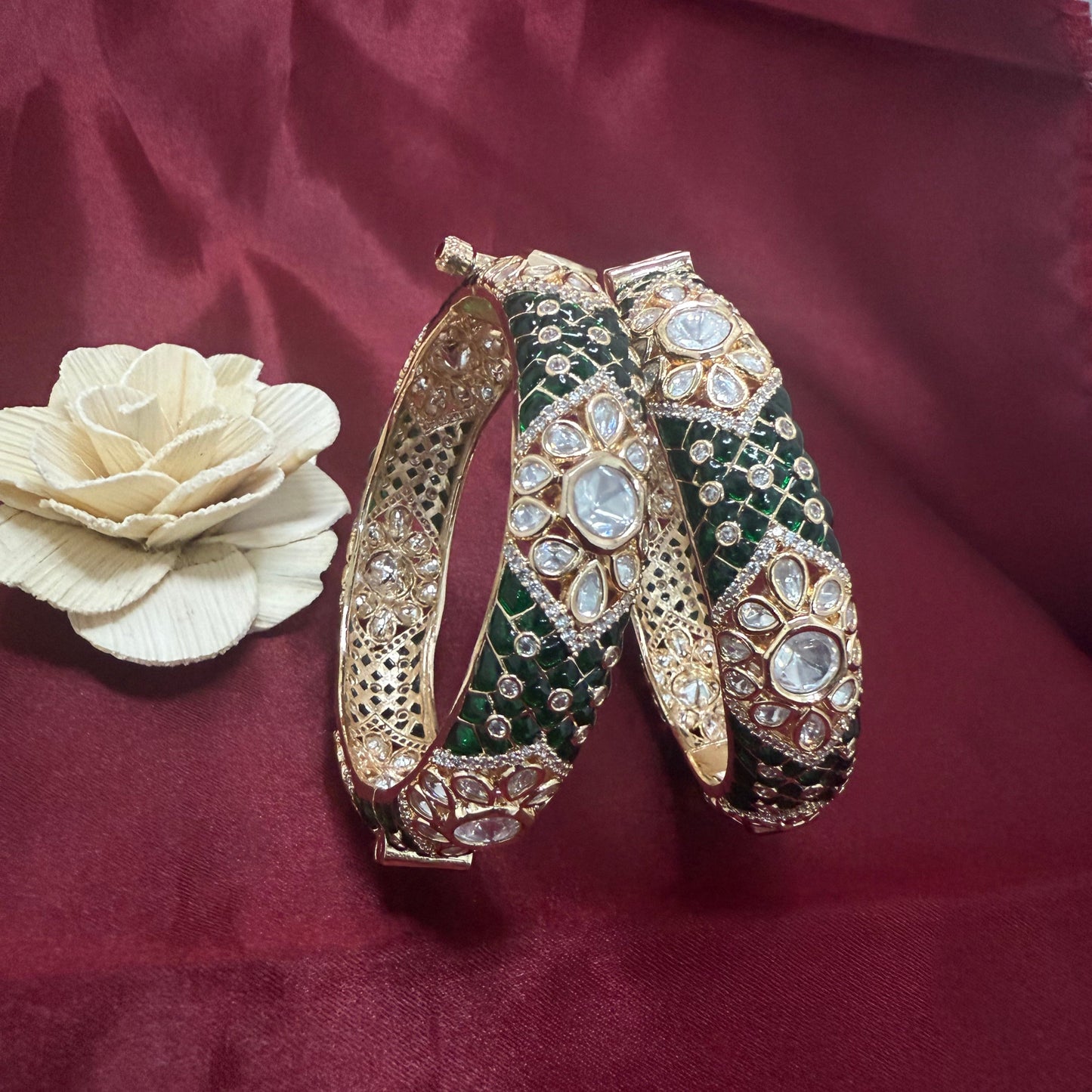 Meenakari Kundan Polki Bangles