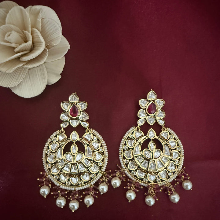 Traditional  Kundan Chandbali Earrings
