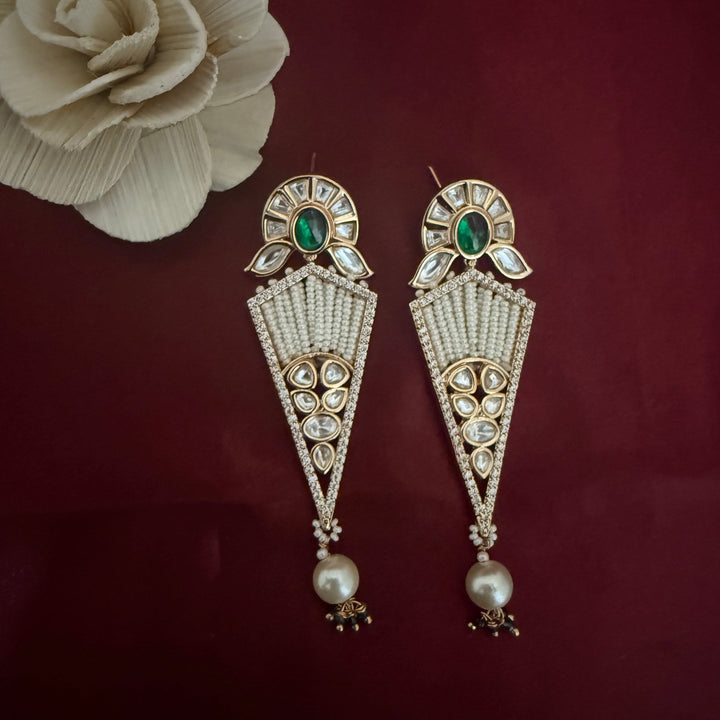 Stylish Kundan Polki Earrings