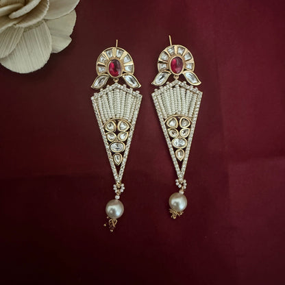 Stylish Kundan Polki Earrings