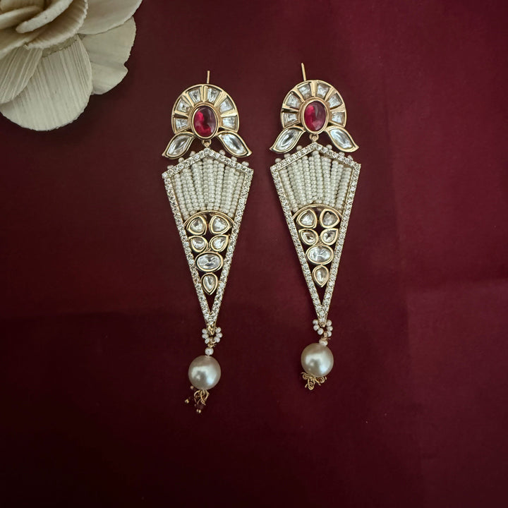 Stylish Kundan Polki Earrings