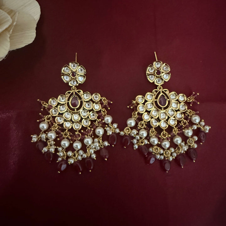 Elegant Kundan Chandbali Earrings