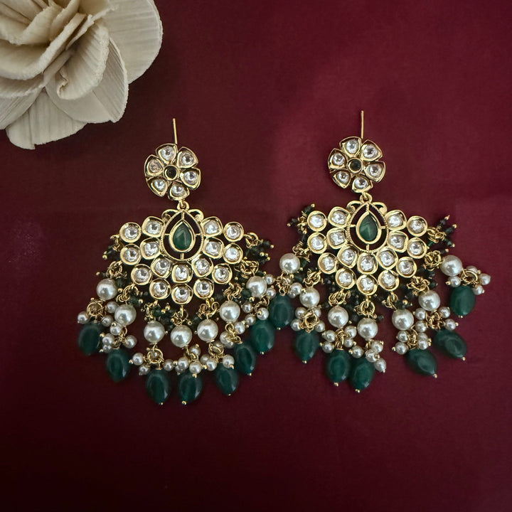 Elegant Kundan Chandbali Earrings