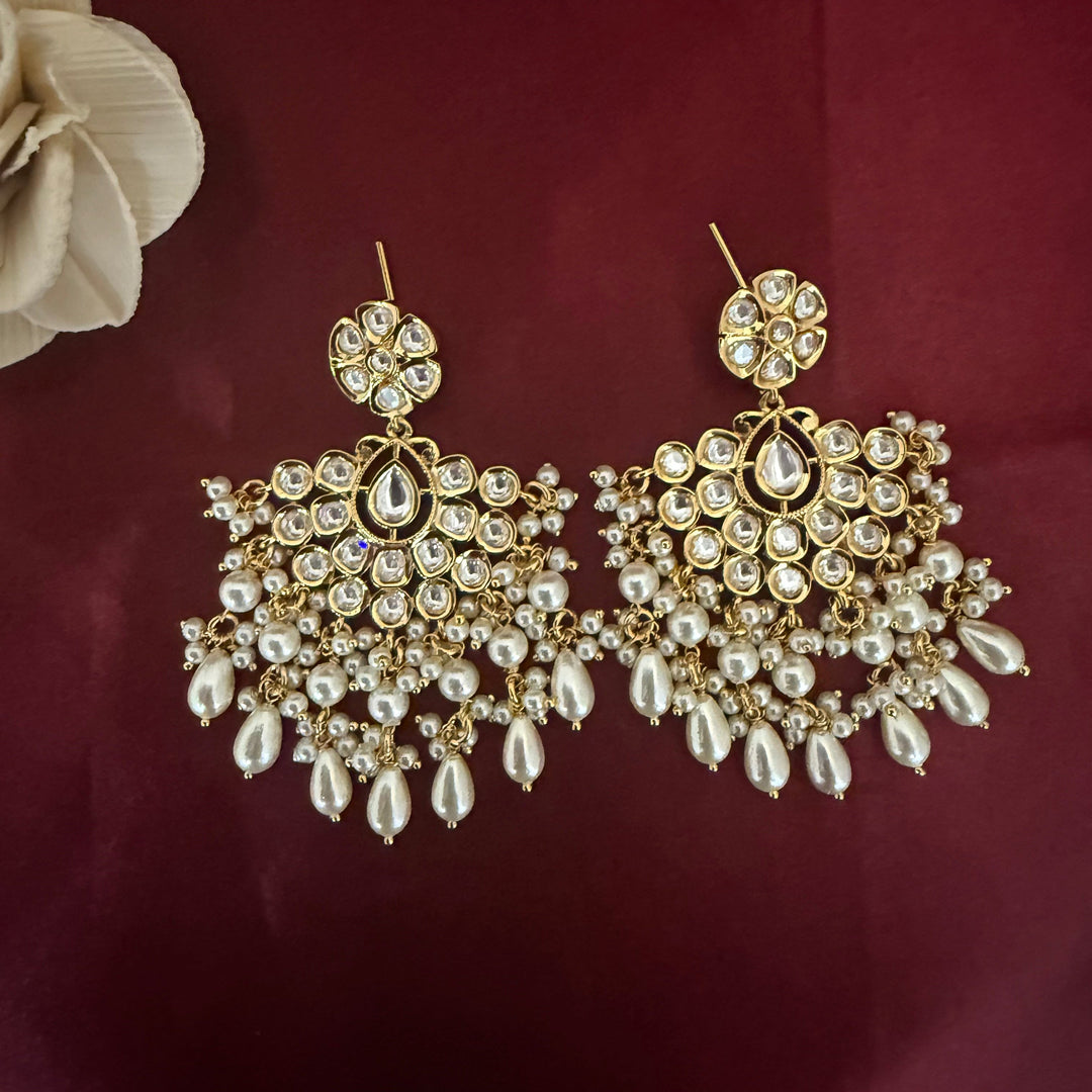 Elegant Kundan Chandbali Earrings