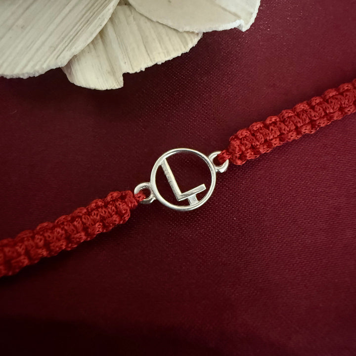 925 Silver initial Rakhi