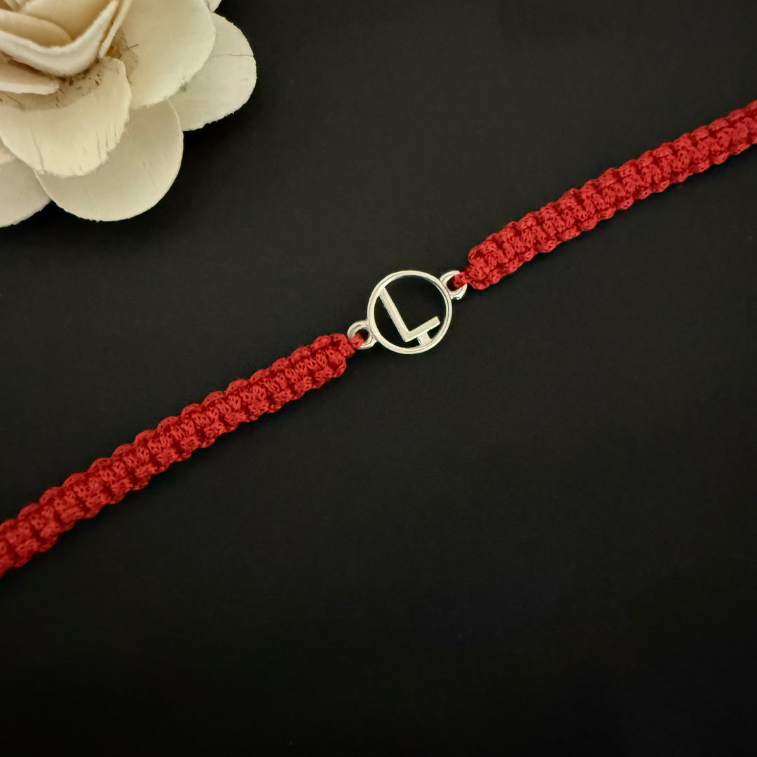 925 Silver initial Rakhi