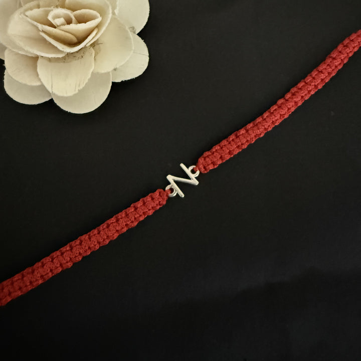 925 Silver initial Rakhi