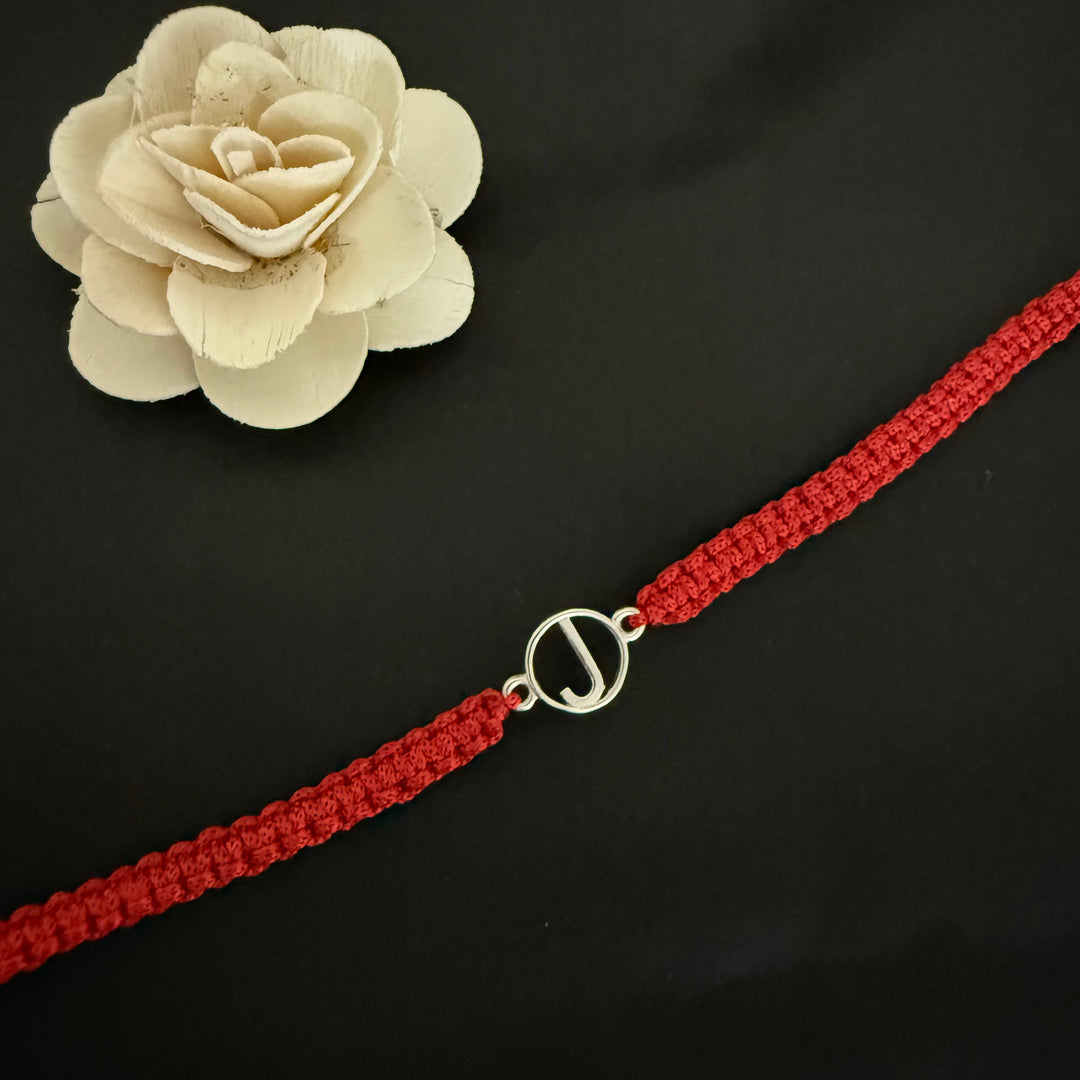 925 Silver initial Rakhi