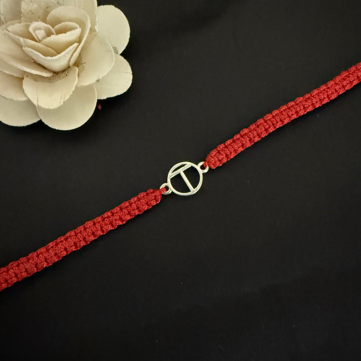 925 Silver initial Rakhi