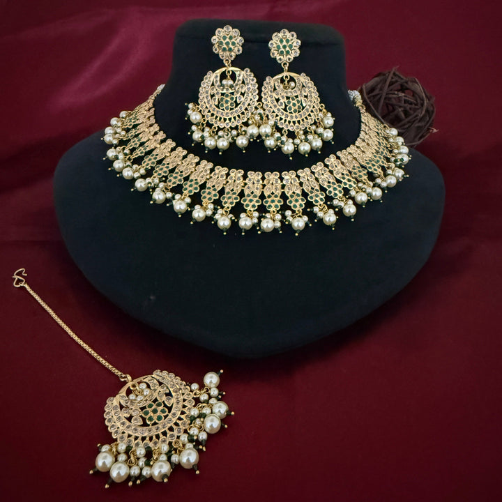 Designer Gold Plated Jadaau Necklace Set