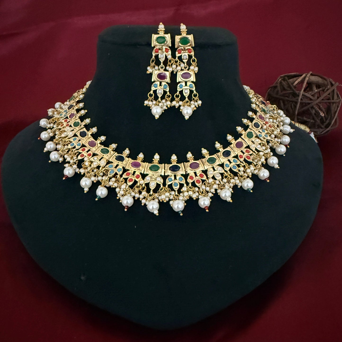 Rajwadi Design Jadau Necklace Set