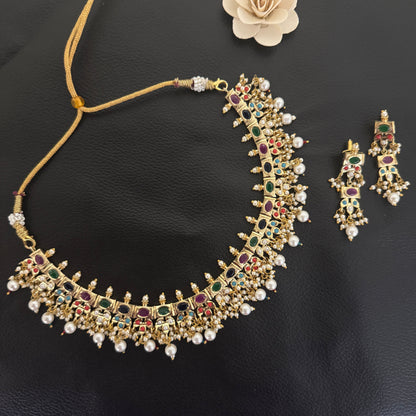 Rajwadi Design Jadau Necklace Set