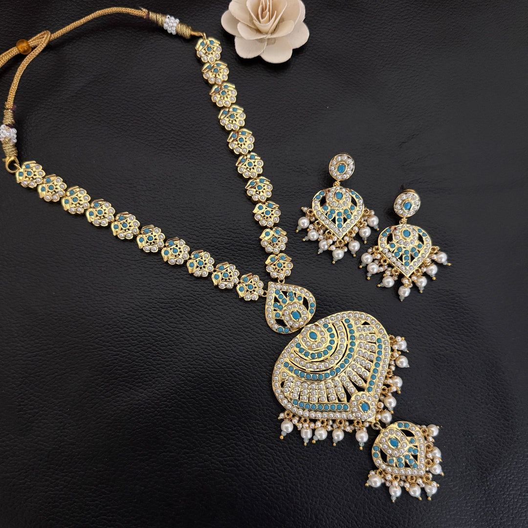 Premium Quality Jadau Long Necklace Set