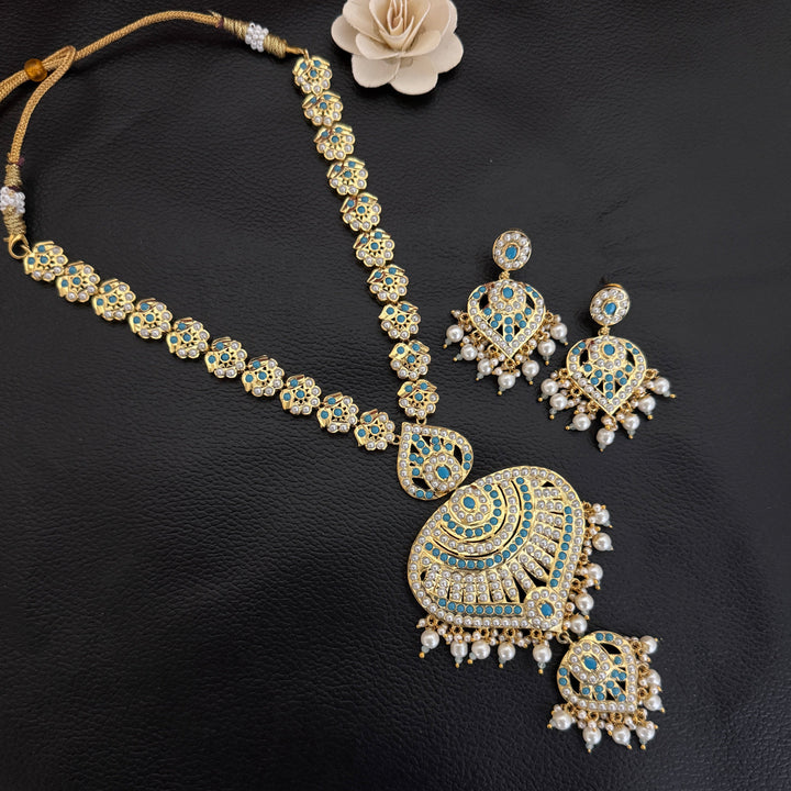 Premium Quality Jadau Long Necklace Set
